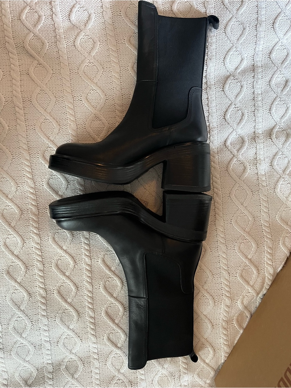 Steve Madden Women's Black 3 inch Flynn Leather Boots Various Sizes - Picture 11 of 13